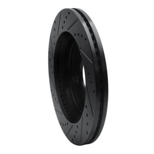 Jeep J8 Brake Rotor (1) - Front Right - R1 Concepts - Drilled & Slotted - Black - `08-`12